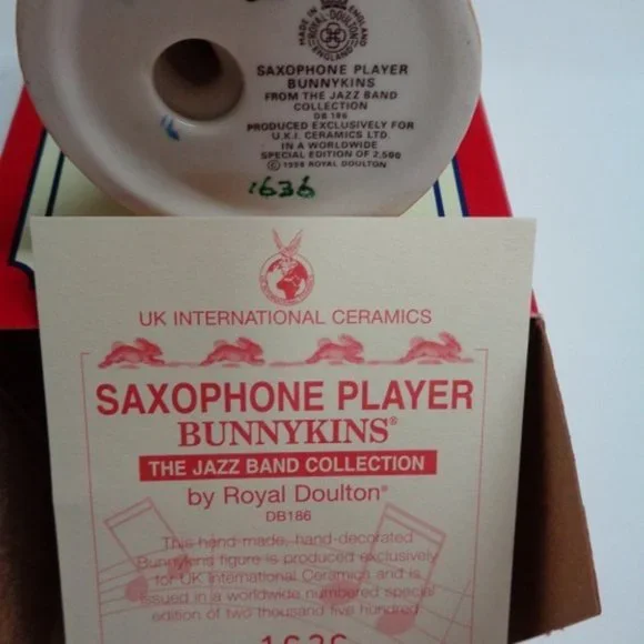 Royal Doulton Saxophone Bunnykins DB186 Special Edition Jazz collection